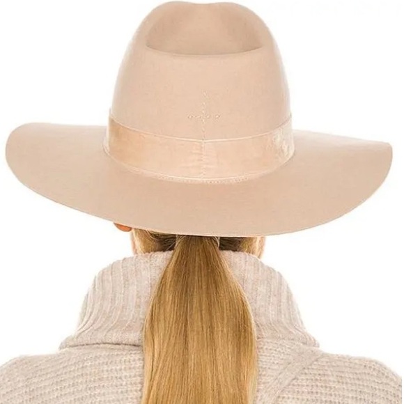 Lack Of Color Rancher Hat 100% Wool in Beige w Velvet Band and Embroidery Detail - Picture 2 of 13
